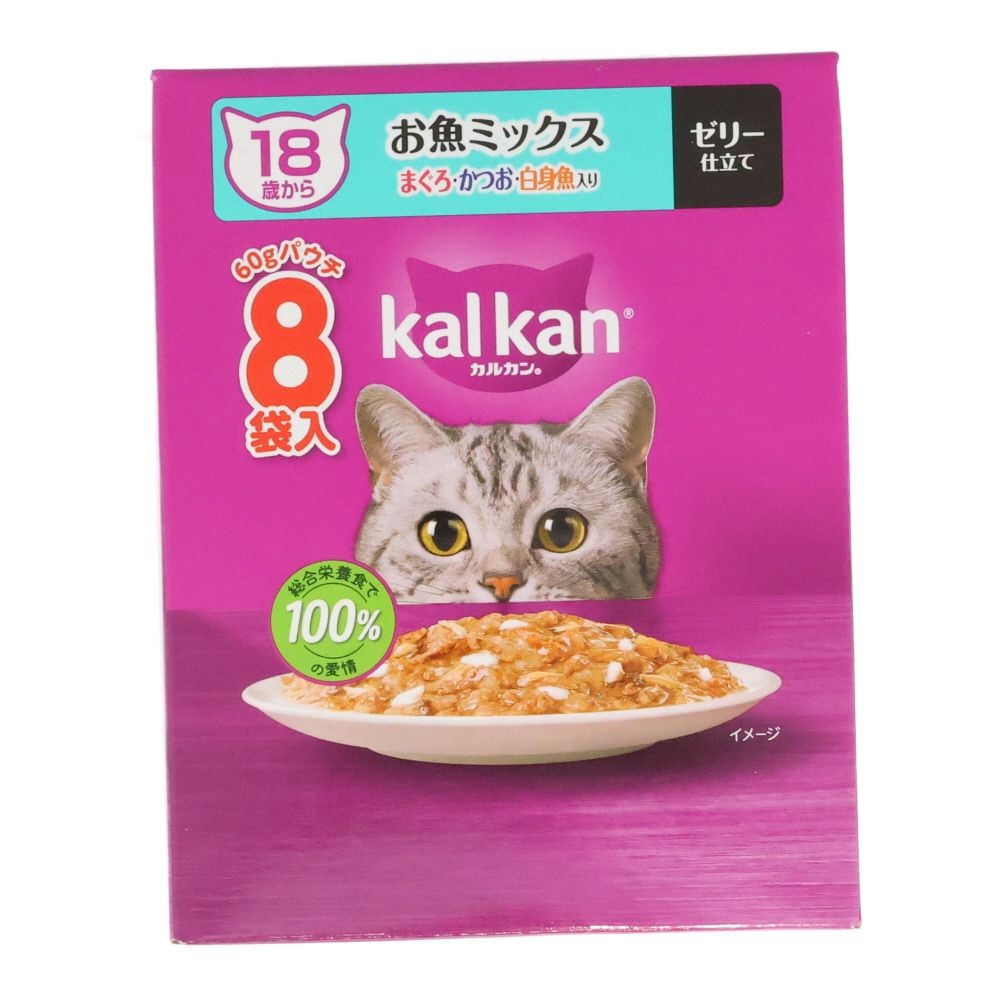 カルカンパウチ　１８歳から　お魚Ｍ　鮪・かつお・白身魚  8袋入, １８歳から　お魚ミックス, 60g&times;8