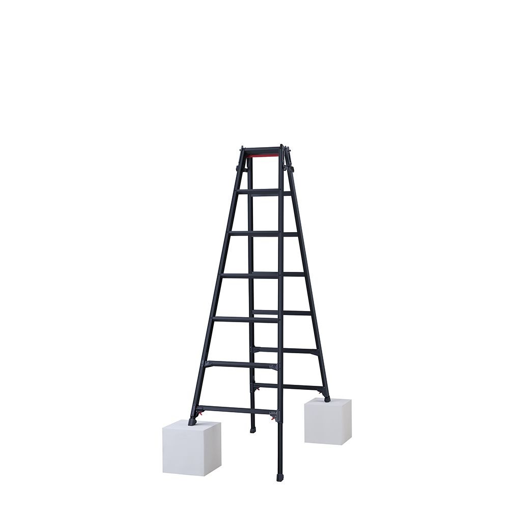 【法人限定】長谷川工業 脚部伸縮式脚立（ブラックレーベル）　ＲＹＺＢー２１, ブラック, RYZB-21