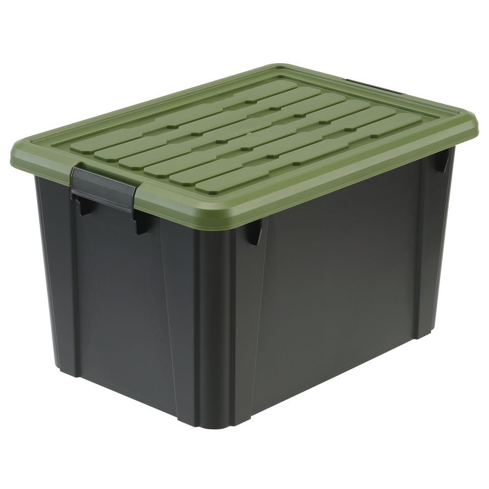 収納ボックス Nタフコン ATC-54-32 フタ付き 幅39×奥行54×高さ31.5cm, カーキ／ブラック, ATC-54-32