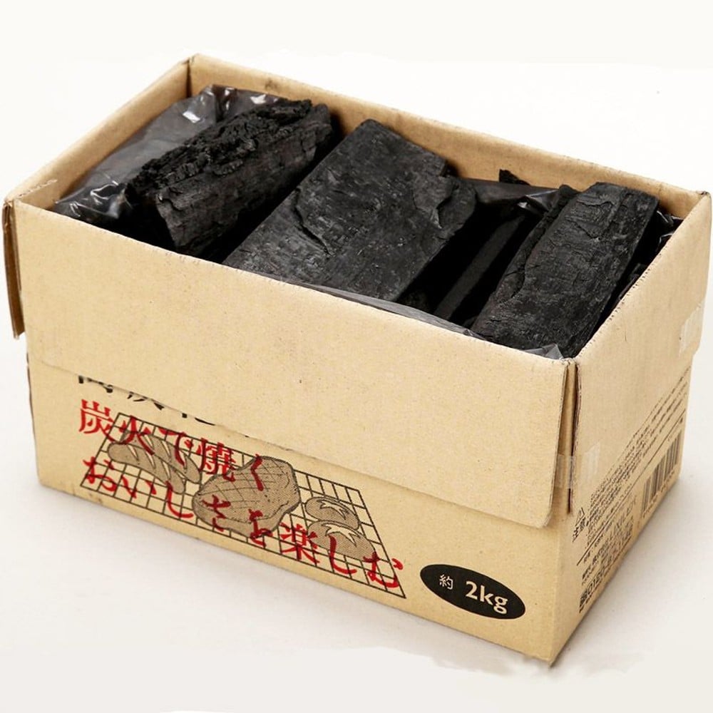 煙が少なく火持ちのよい高炭化木炭　2ｋｇ, 黒, 約2kg