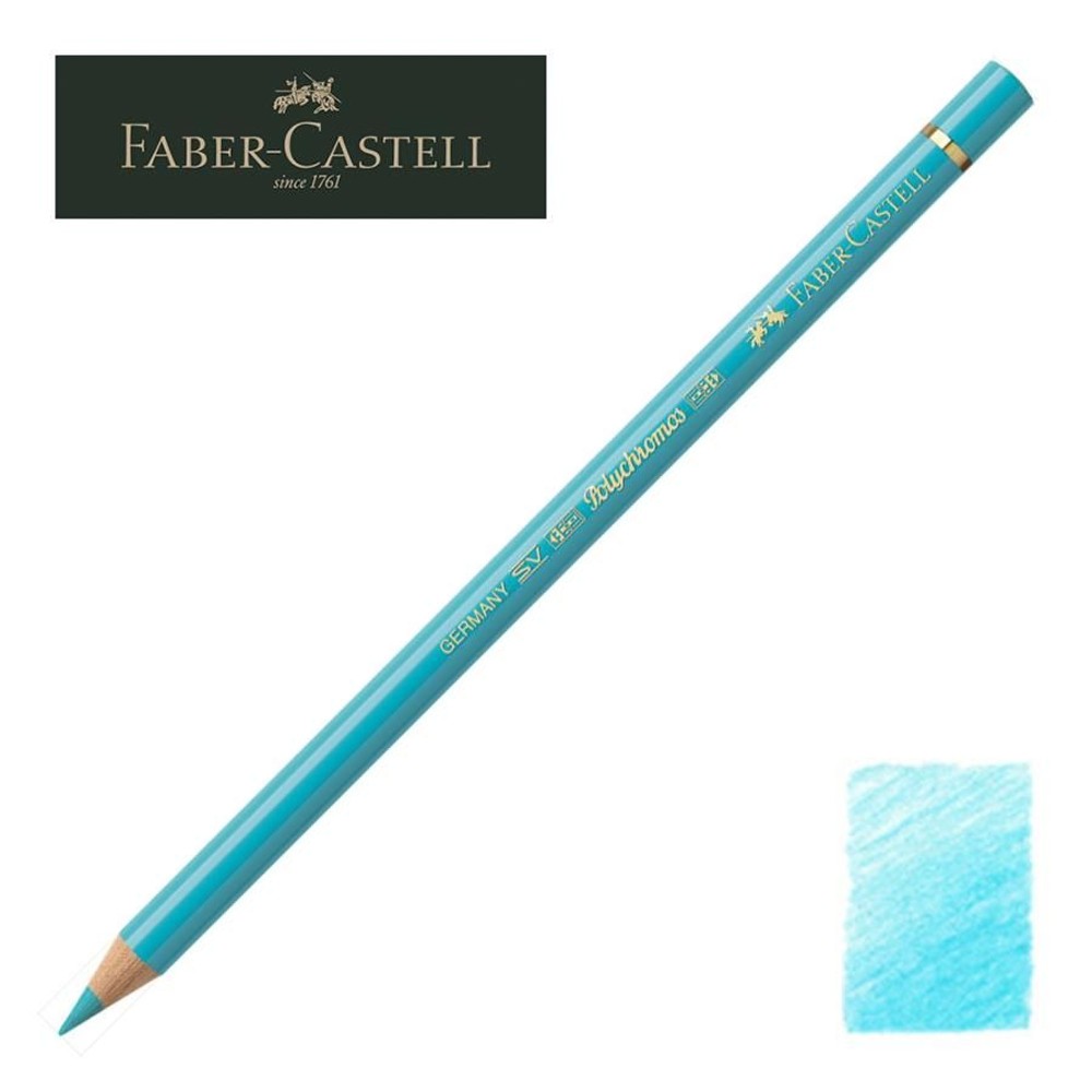 ファーバーカステル ポリクロモス色鉛筆・単色 154 （ライトコバルトターコイズ） 110154, 154 ライトコバルトターコイズ, 単色 154