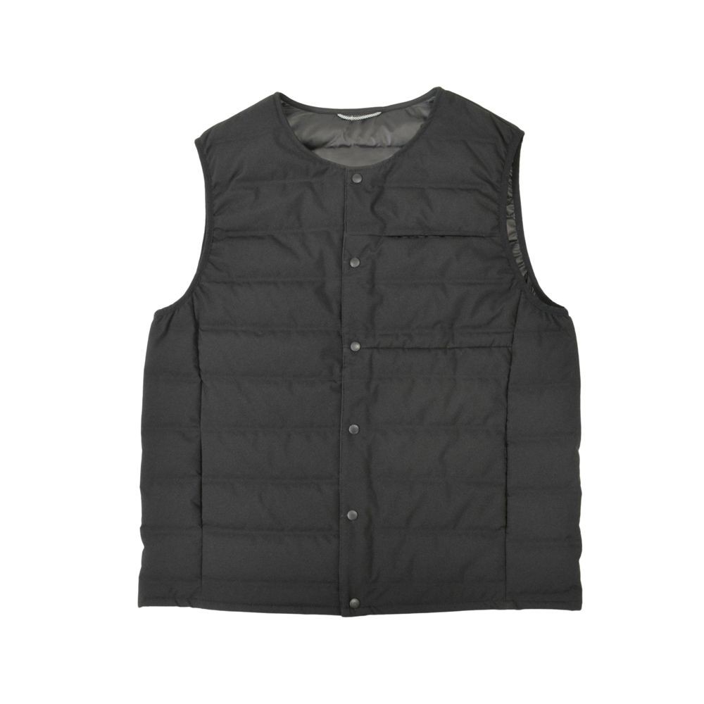 インナーシームレスダウンベスト ブラック, ブラック, Lサイズ