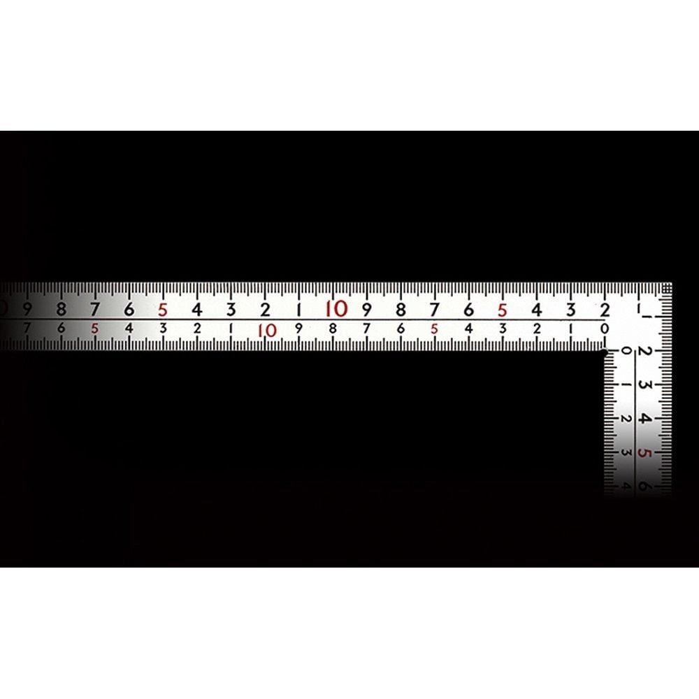 曲尺厚手広巾 ホワイト 50cm表裏同目 8段目盛, ホワイト, 50cm