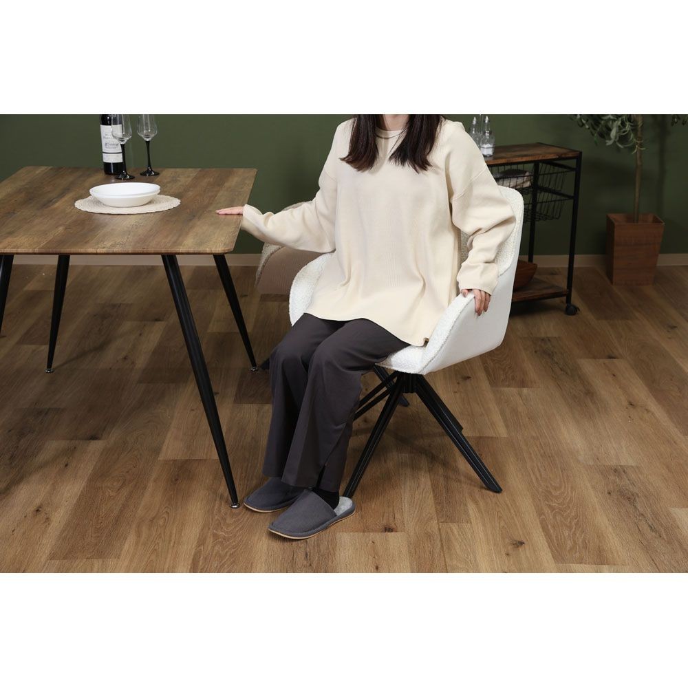 不二貿易 ダイニング回転チェア　ルナ　ＷＨ【メーカー直送・代引不可】, ホワイト, 幅580mm&times;奥行540mm&times;高さ830mm