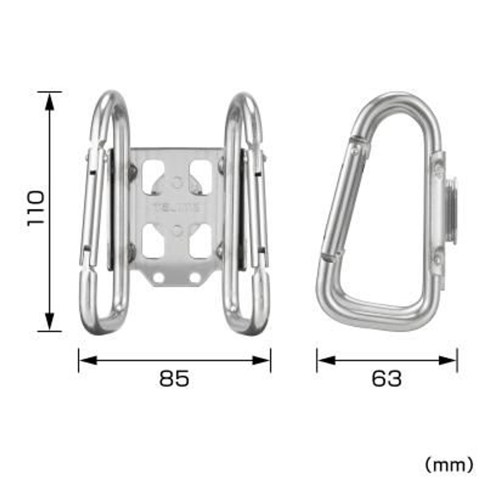 TAJIMA（タジマ）　セフ工具ホルダーステン カラビナ大 ダブル（セフ別売）　SFKHS-CLW, シルバー, カラビナ大　ダブル