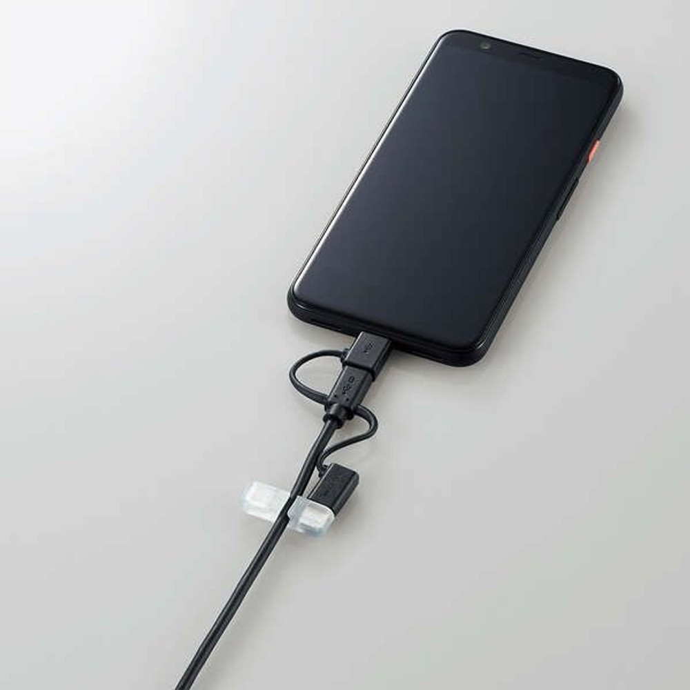 3in1スマートフォン用USBケーブル MPA-AMBLCAD03BK, ブラック, 0.3m
