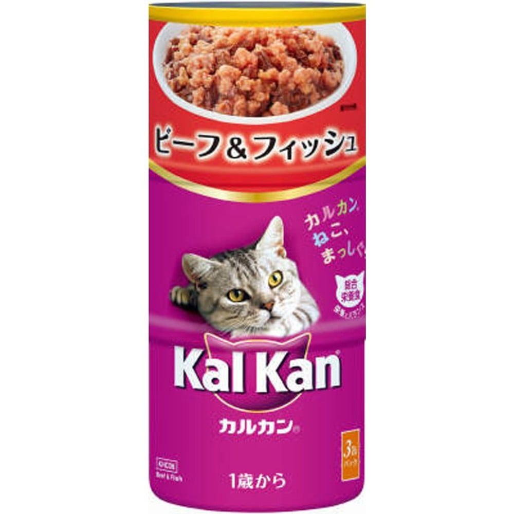 カルカン　1歳からビーフ＆フィッシュ　160g&times;3P, ビーフ＆フィッシュ, 160g&times;3P
