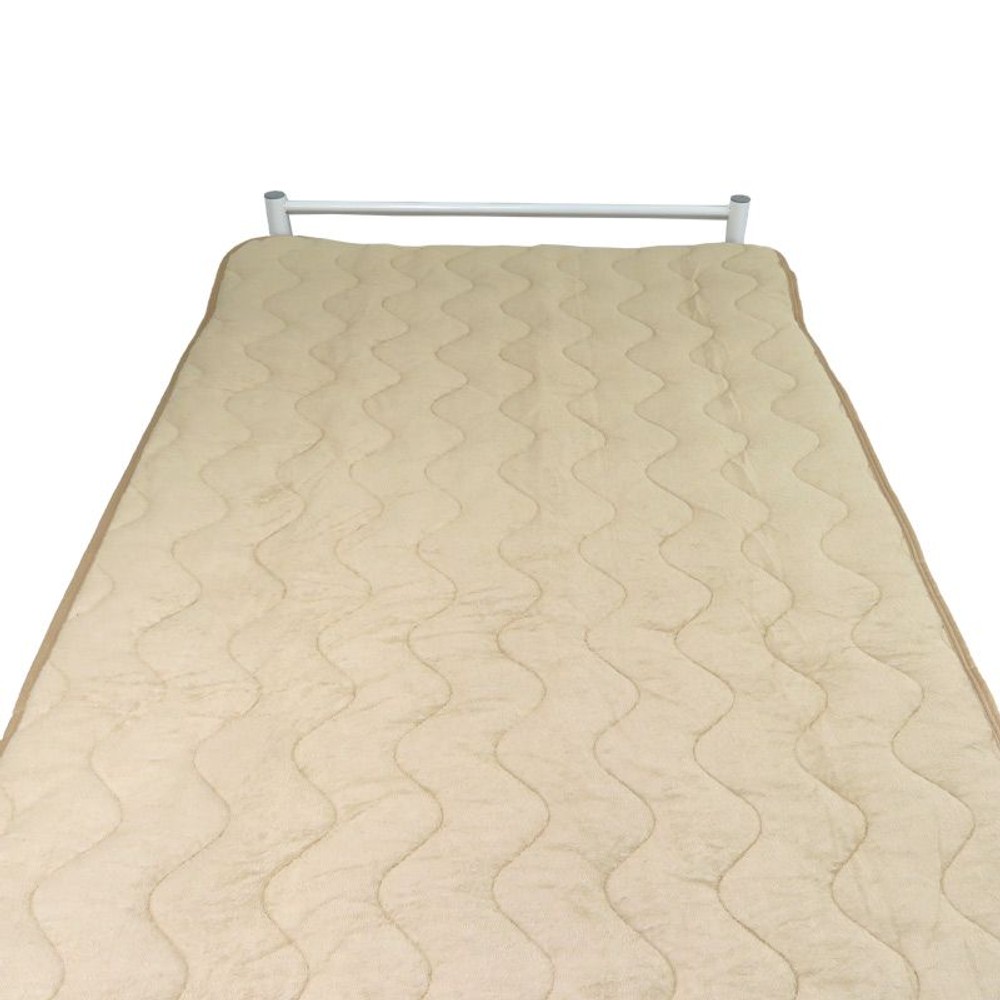 綿タオル地敷きパッド　ダブル, ベージュ, ダブル