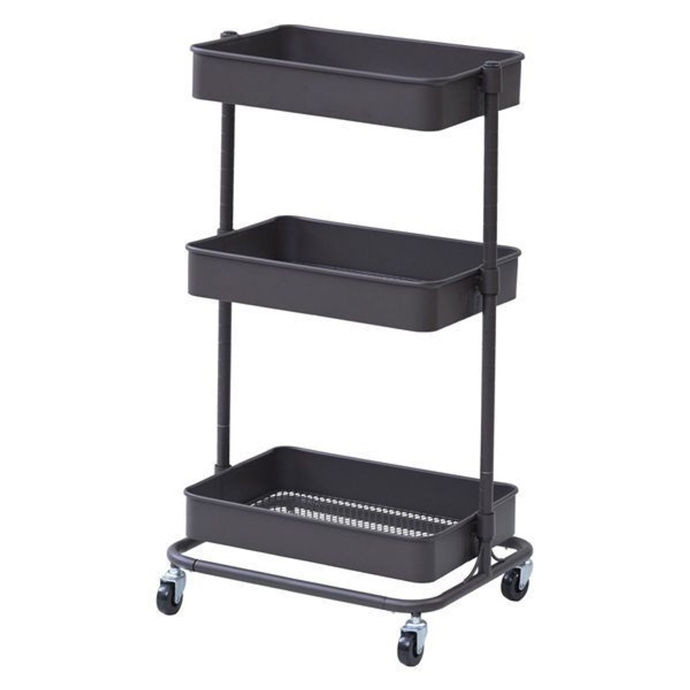 【数量限定】バスケットトローリー ライト LBTL-3(DBR), ダークブラウン, 幅45.5&times;奥行36&times;高さ81cm