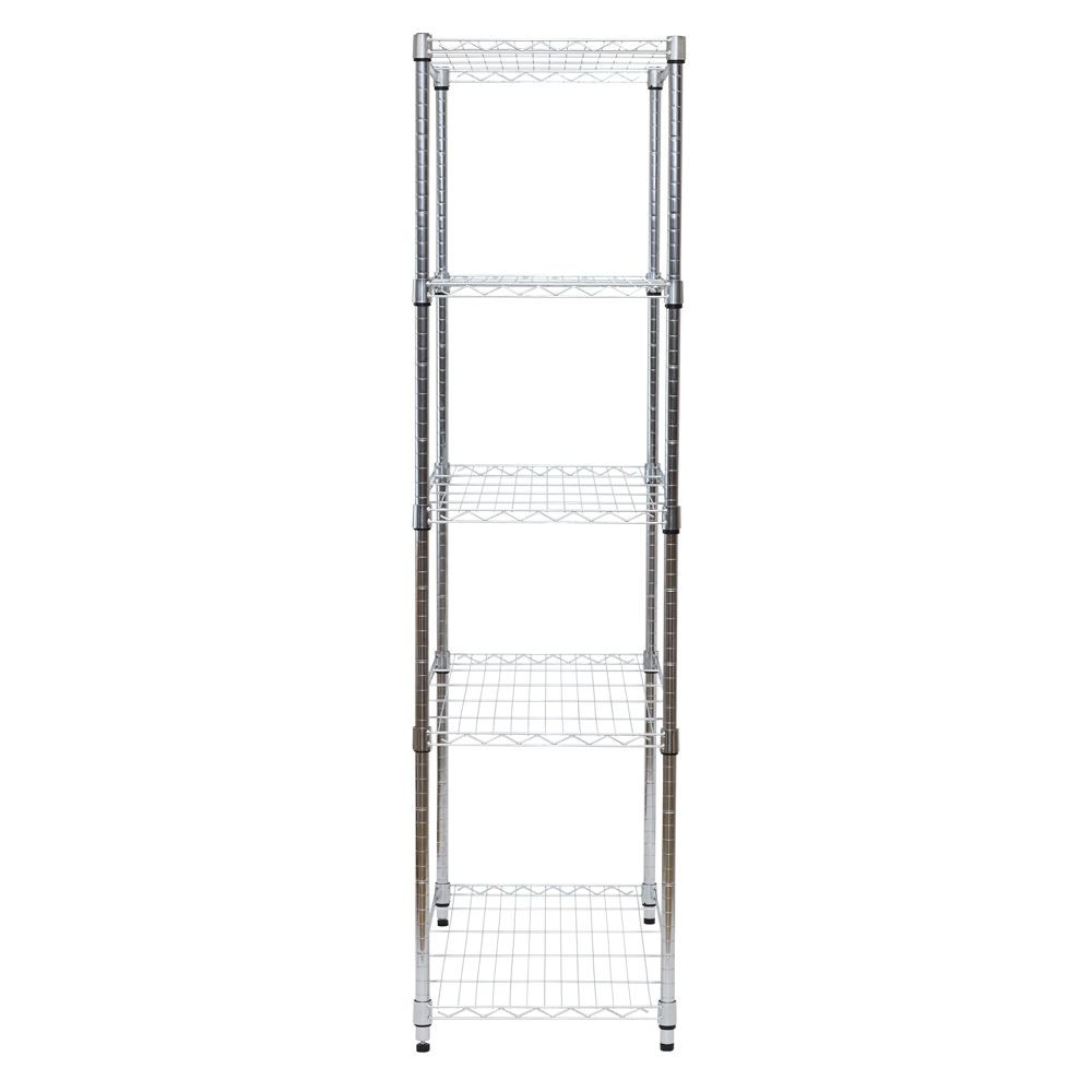 【数量限定】ドウシシャ システムワイヤーラック5段90Ｗ SW25-90175 （幅91.5cm&times;奥行46cm&times;高さ174cm）, シルバー, 幅915mm&times;奥行460mm&times;高さ1740mm