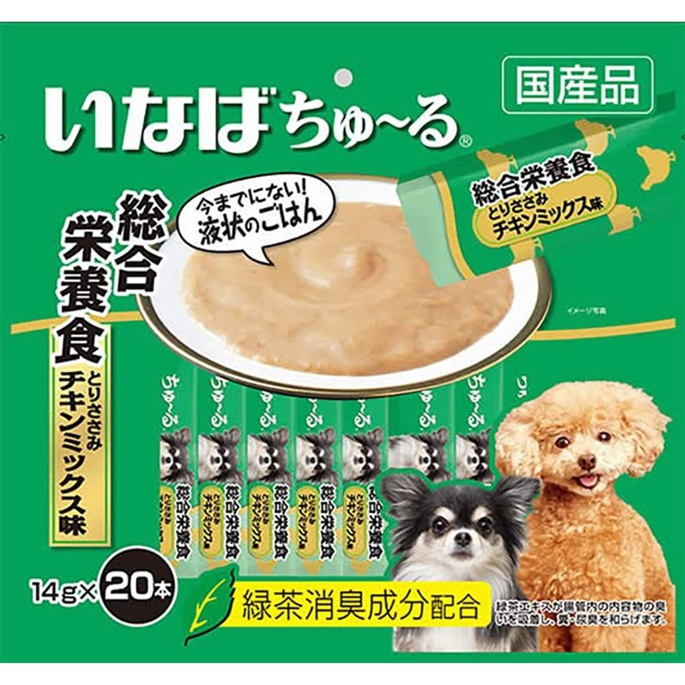 犬ちゅーる総合栄養食　とりささみチキンミックス20本, とりささみチキンミックス, 14g×20本入り
