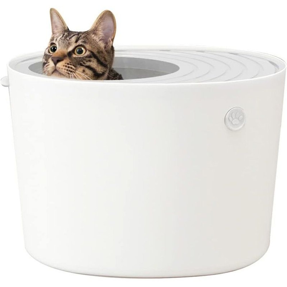 アイリスオーヤマ 上から猫トイレ プチ PUNT-430, アイボリー, 幅340mm&times;奥行440mm&times;高さ310mm