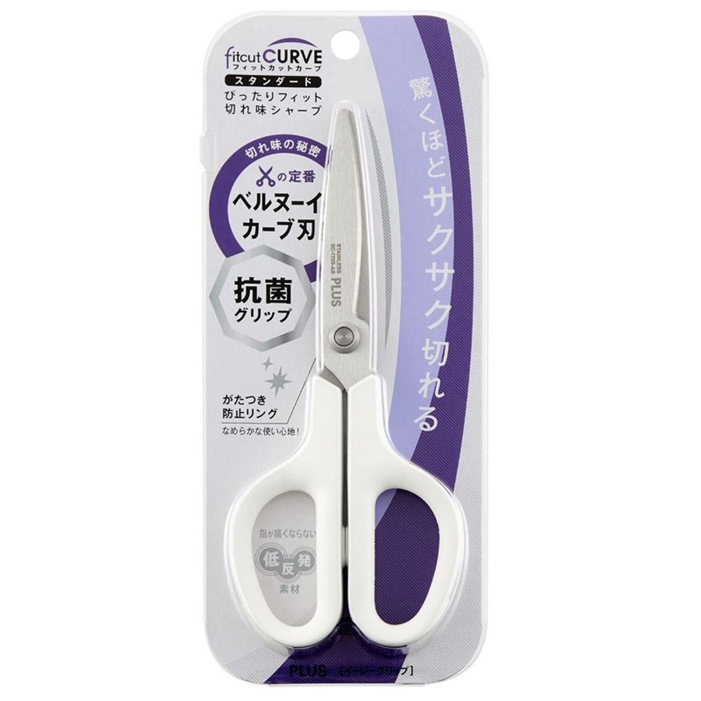 フィットカットカーブ　スタンダード抗菌グリップ, ホワイト, S型