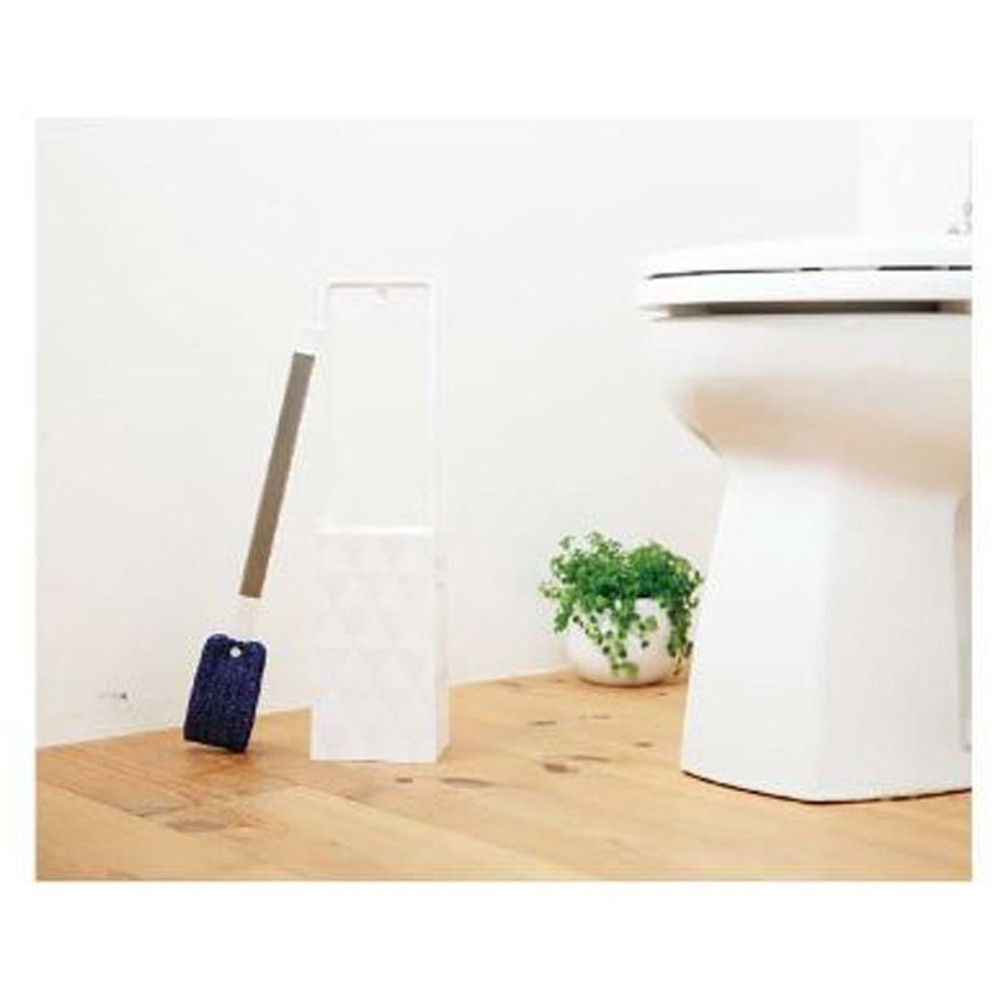 フッ素ガード　トイレケース付ブラシ, ホワイト, ケース付きトイレブラシ