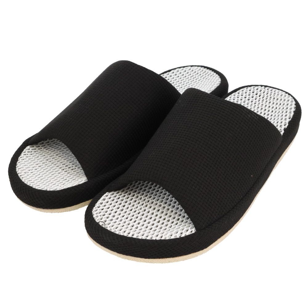 立体メッシュコンフォートスリッパ　ＢＫ　ＬＬ, ブラック, LLサイズ