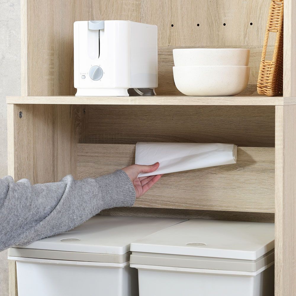 不二貿易 ゴミ箱上キャビネット　６０幅　オーク【メーカー直送・代引不可】, オーク, 幅590mm&times;奥行398mm&times;高さ1800mm