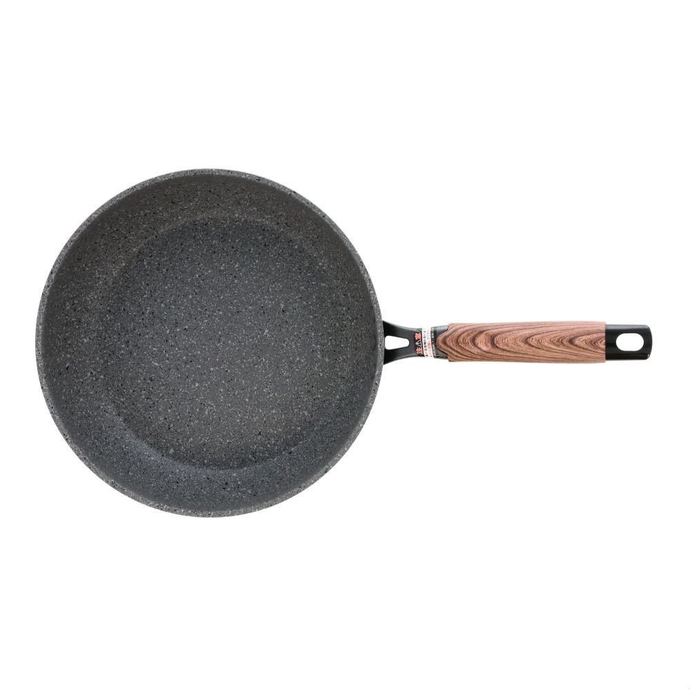 ゆとりのあるちょい深いフライパン　ガス火用　２６ｃｍ, ブラック, 26cm