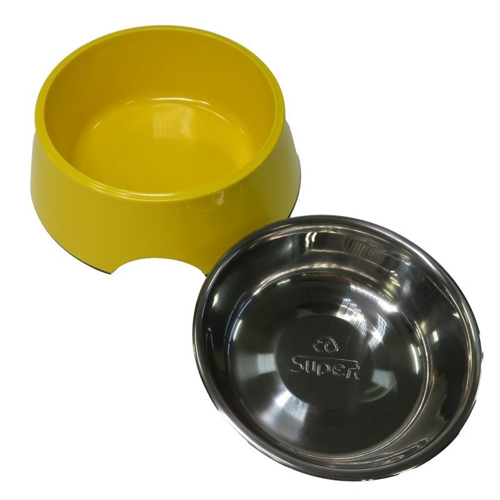ペット用メラミン食器ステンボウル付き, ステンレス（M）, Mサイズ
