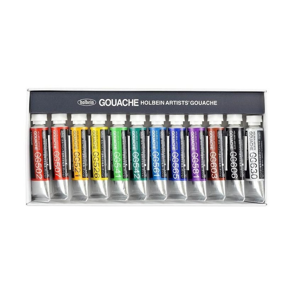ホルベイン ガッシュ 2号 不透明水彩絵具 5ml G702 12色セット, G702ガッシュ12色セット, 2号5ml12色セット
