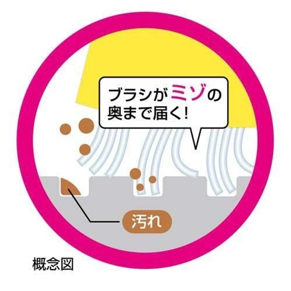 アズマ　お風呂床用 ブラシスポG 凸凹した床用 ハンドルタイプ BT751, イエロー, 約10×16.5×高さ7cm