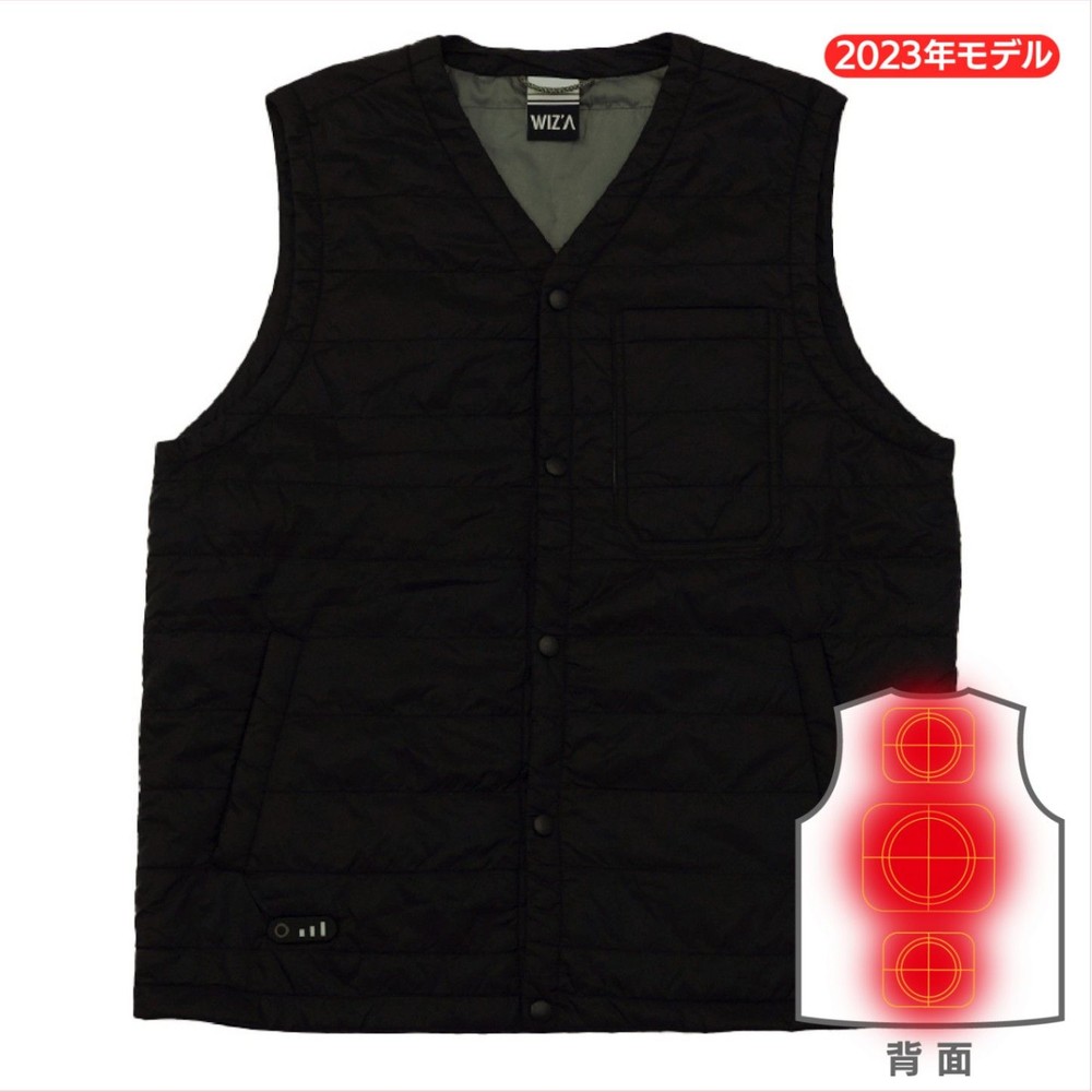 ヒーター内蔵ベスト　ブラック, ブラック（5L）, Sサイズ