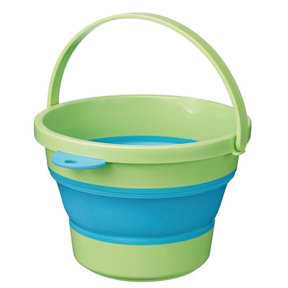 コンパクトに折りたためるソフトなバケツ, グリーン, 3,7L