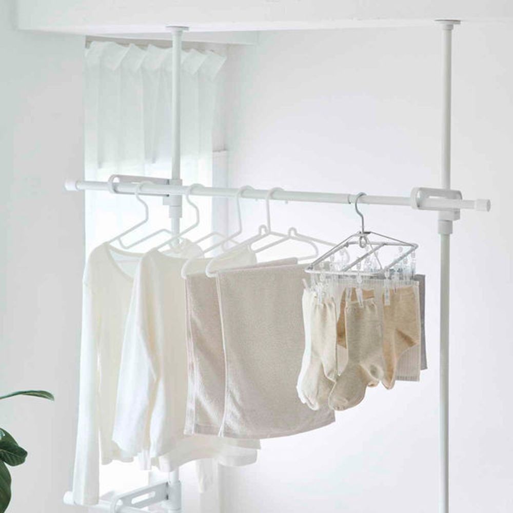 平安伸銅 室内物干し竿95 マットホワイト, ホワイト, 幅950〜1700mmmm&times;奥行35mm&times;高さ35mm