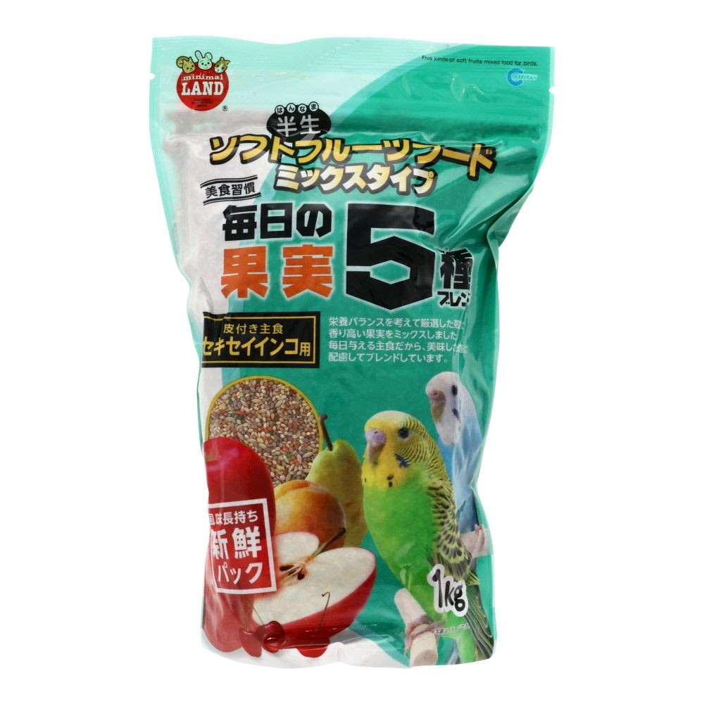 ソフトフルーツフード Mixタイプ毎日の果実5種ブレンド, セキセイインコ用, 1kg