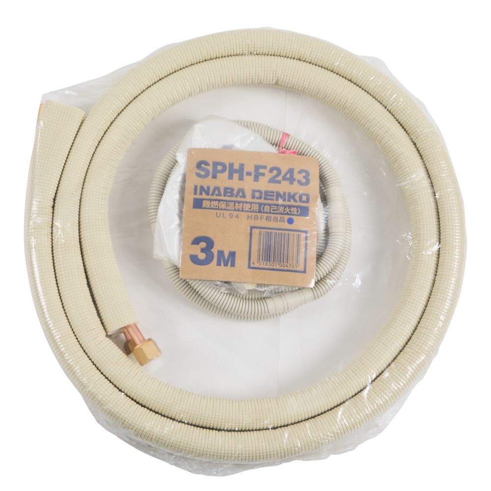 因幡電工 被覆銅管 フレア配管セット 2分4分3.0m SPH-F243, フレア配管セット, 2分4分3.0m