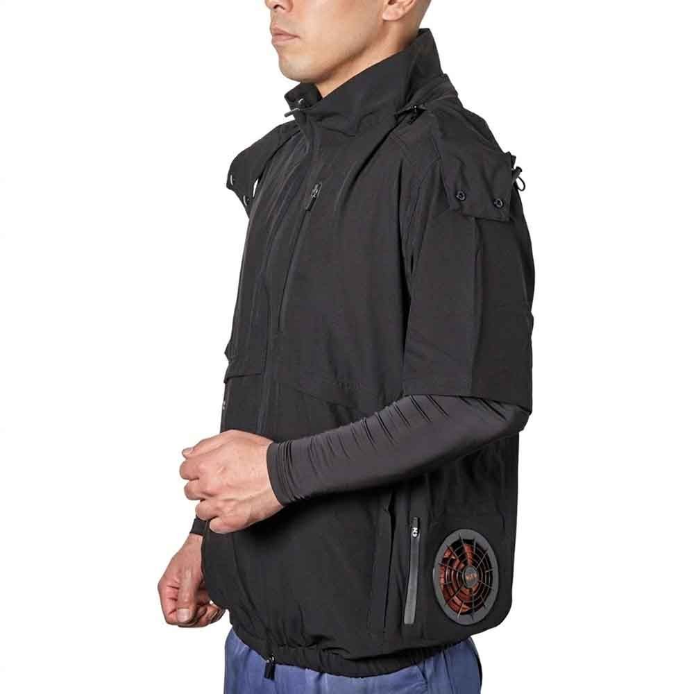 【2026年モデル】ウイザ　WIZ'A　アイストライアングル空調ウェア　半袖　ブラック, ブラック, Mサイズ