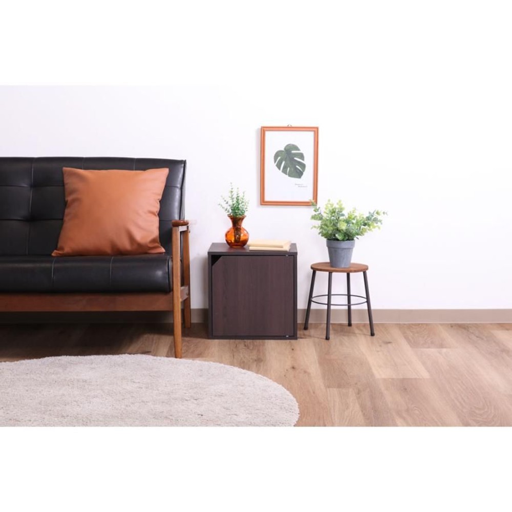 キューブボックス　扉付【メーカー直送 代引不可】, ブラウン, 1段