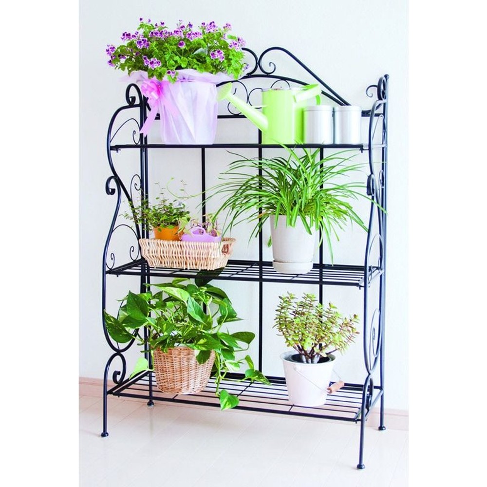 ガーデンラック　3段横型　ブラック, ブラック, 3段横型