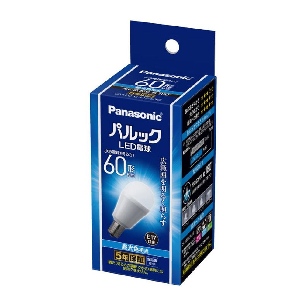 小型ＬＥＤ60Ｗ／ＬＤＡ7ＤＧＥ17ＳＫ6, その他カラー１, 1個入り