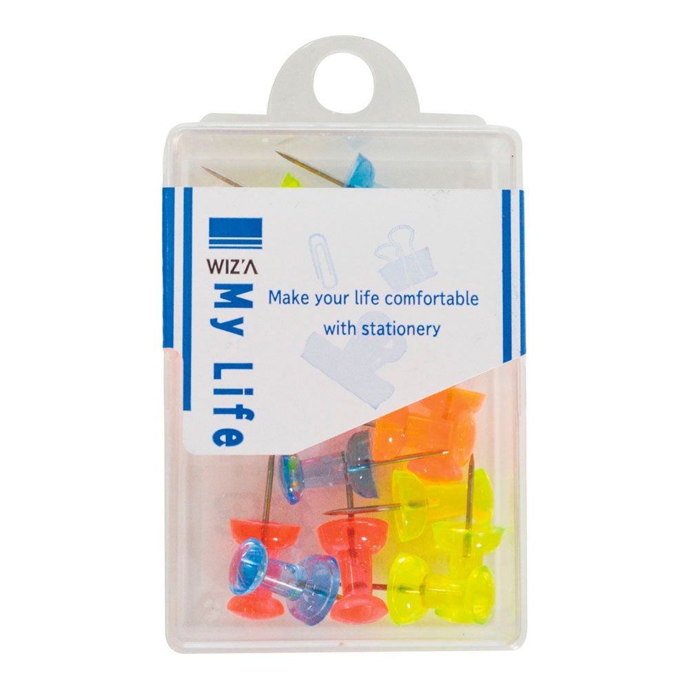 ウイザ WIZ'Aダルマ画鋲クリアカラー15本入り, クリアカラーアソート, 15本入