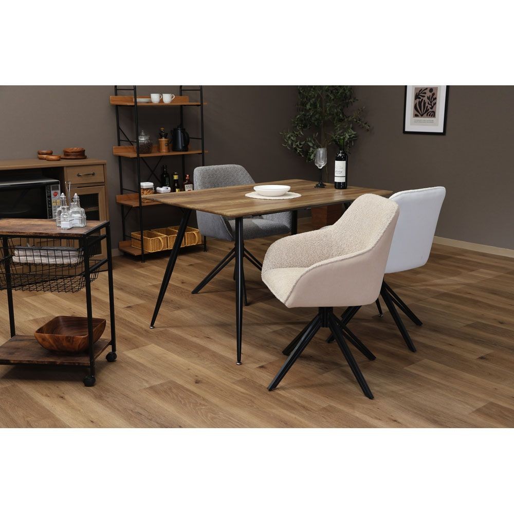 不二貿易 ダイニング回転チェア　ルナ　ＢＥ【メーカー直送・代引不可】, ベージュ, 幅580mm&times;奥行540mm&times;高さ830mm