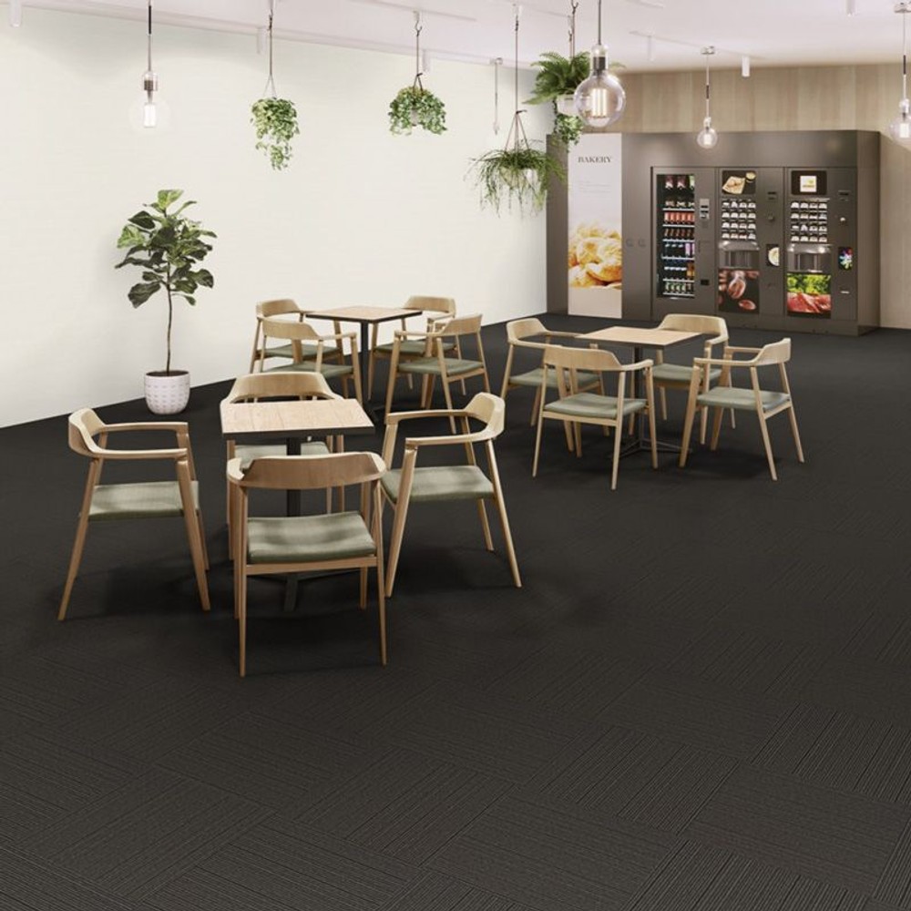 タイルカーペットＴＧ5000ーＨＣ504　ブラック ×16枚セット, ブラック, 約40×40cm