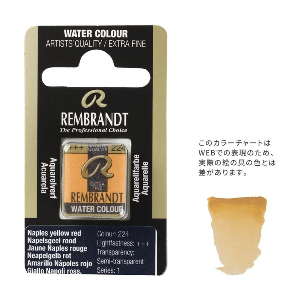 レンブラント固形水彩 224 ネープルスイエローレディッシュ (T0586224-1), 224 ネープルスイエローレディ, 5g固形水彩