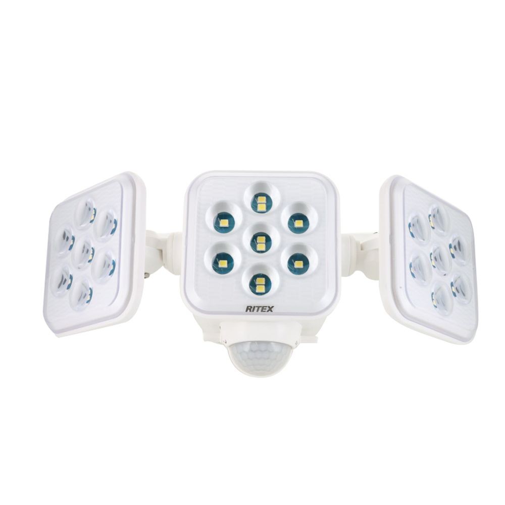 ５Ｗ３灯　フリーアーム式LEDソーラーセンサーライト　ＬＳー３３０, 白, LS-330