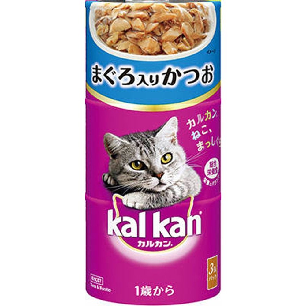 カルカンハンディ缶1歳から まぐろ入りかつお 160g×3P, まぐろ入りかつお, 160g×3P