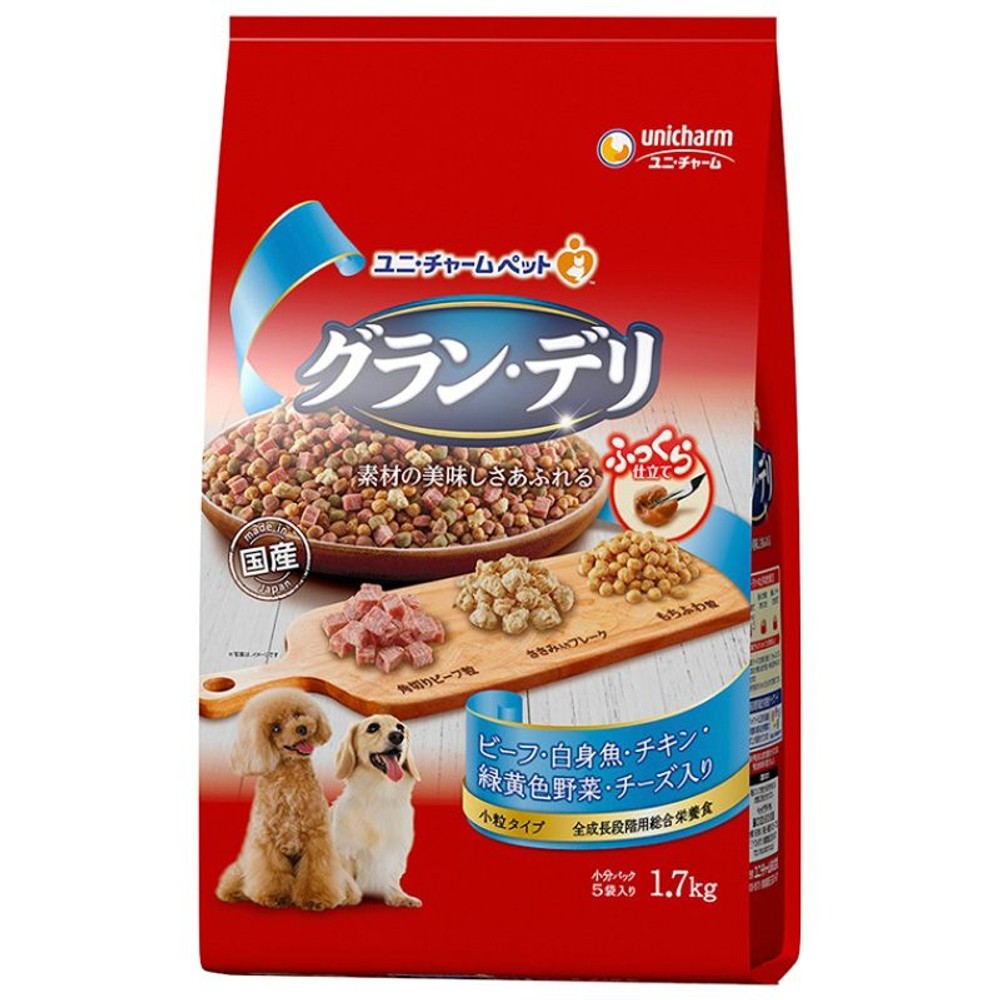 ユニチャーム　グランデリふっくら白身魚チキン1．7ｋｇ, 白身魚チキン, 1.7kg