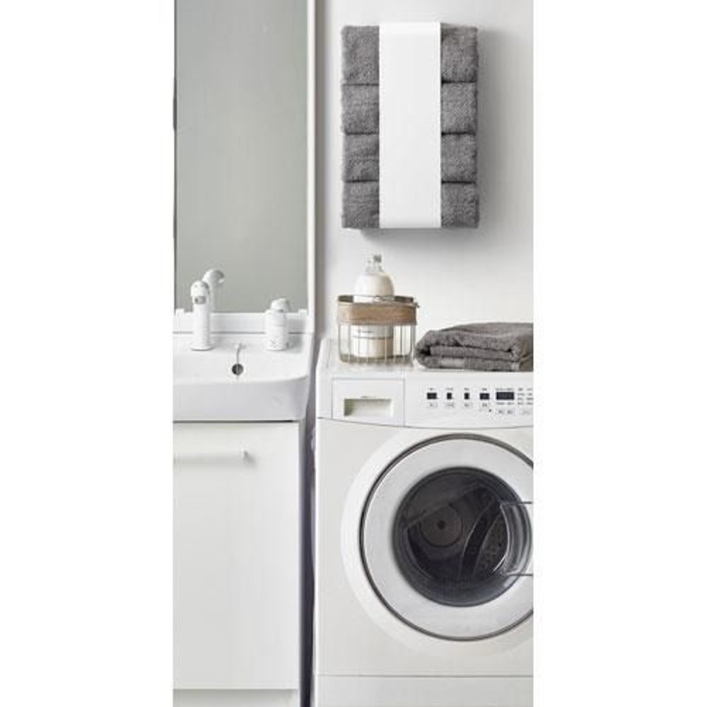 マグネットバスタオルホルダー プレート Plate ホワイト 3583, ホワイト, 約12&times;9&times;40cm