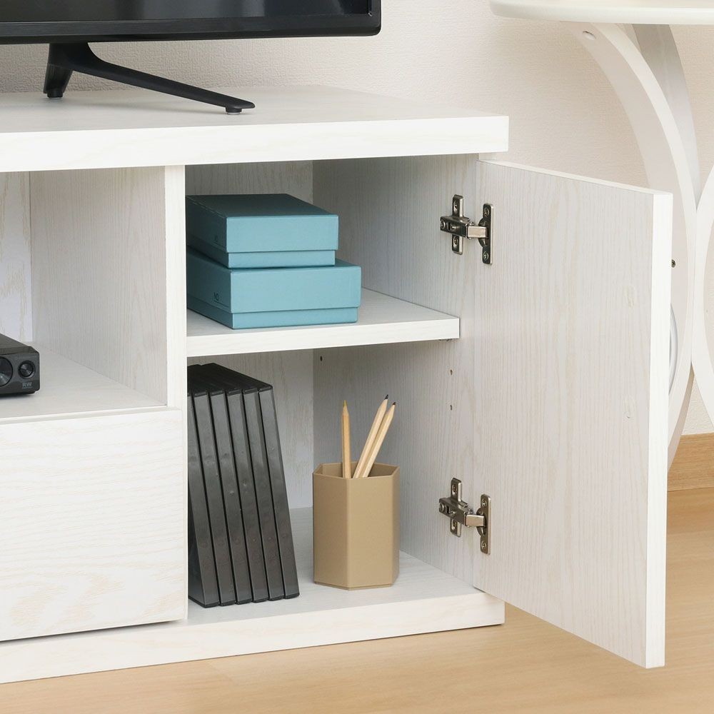 不二貿易 ラルゴ　ワイドローボード　オークＷＨ【メーカー直送・代引不可】, ホワイト, 幅1180mm&times;奥行415mm&times;高さ450mm