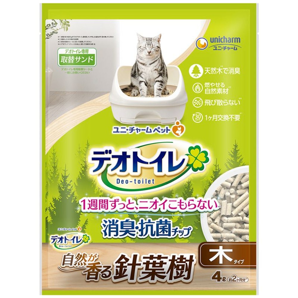 ユニチャーム　デオトイレ針葉樹の消臭・抗菌チップ　4Ｌ, その他カラー１, その他サイズ１