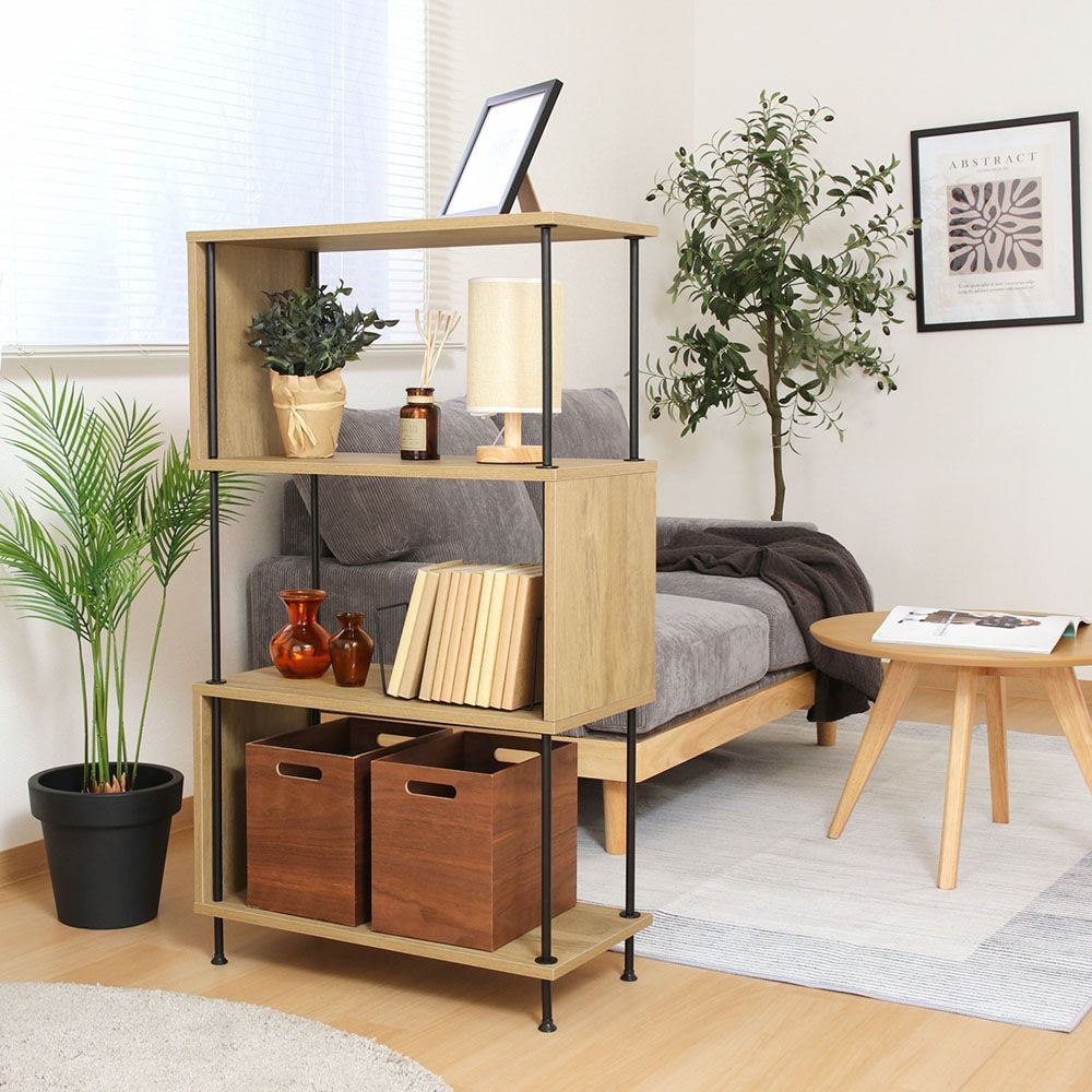 不二貿易 ＥＺＢＯツイストロックＳ型ディスプレイラック４段　ＯＡＫ【メーカー直送・代引不可】, ナチュラル, 幅600mm&times;奥行300mm&times;高さ1070mm