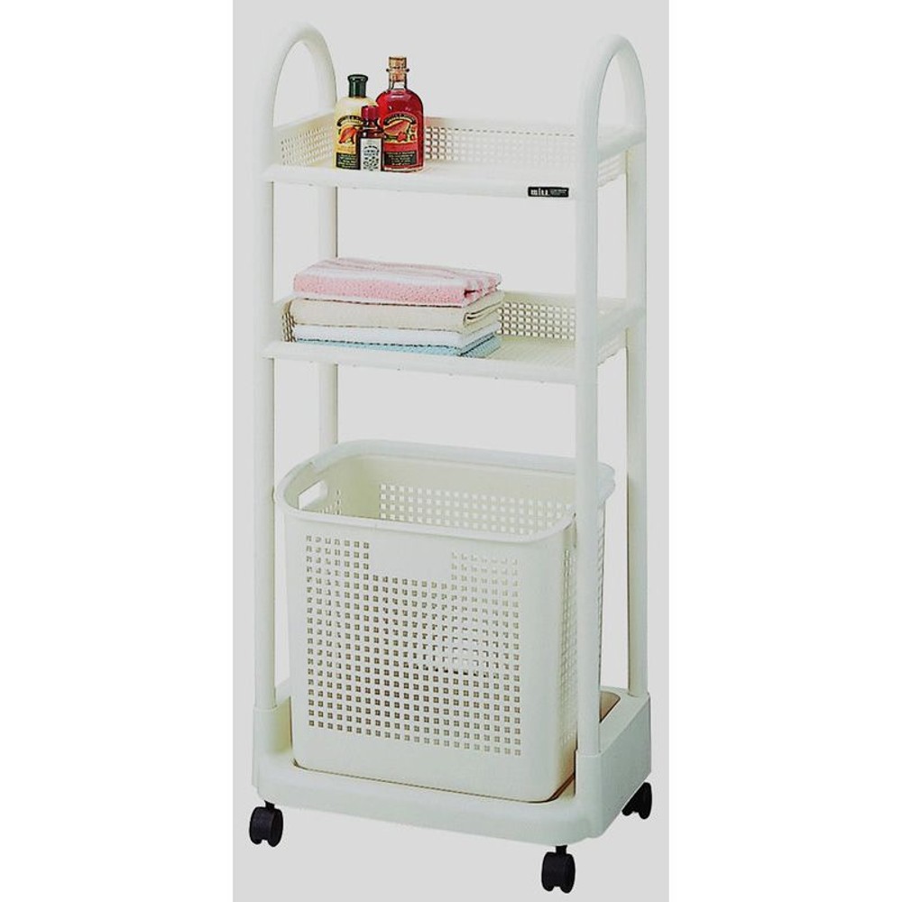 アスベルウィルランドリーラック3段　Ｗ, ホワイト, 3段