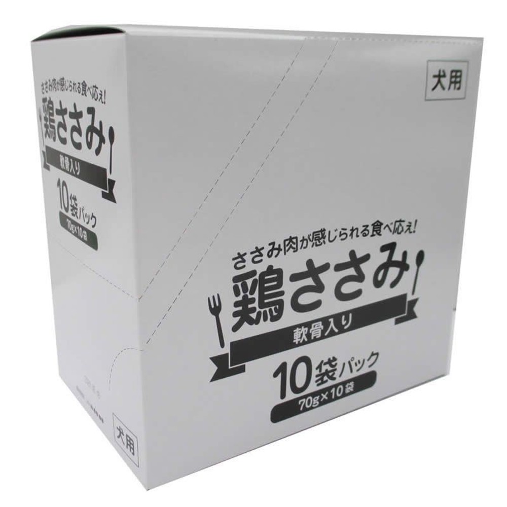食べ応えのある鶏ささみの犬用パウチ　軟骨入り70ｇ&times;10Ｐ, その他カラー１, その他サイズ１