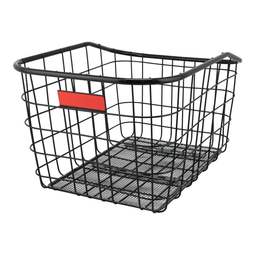●頑丈ワイヤーリアバスケットＬ　ブラック, ブラック, L