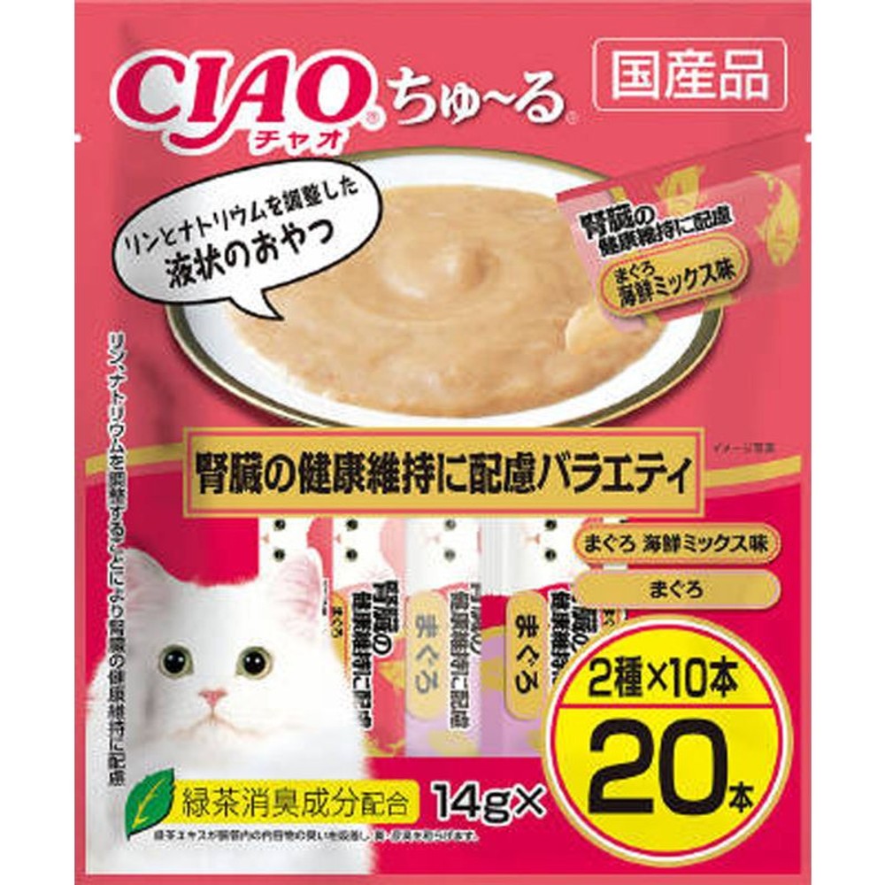 いなば　チャオちゅーる　腎臓の健康配慮Ｖ　14ｇ&times;20本, 腎臓の健康配慮バラエティ, 14g&times;20本