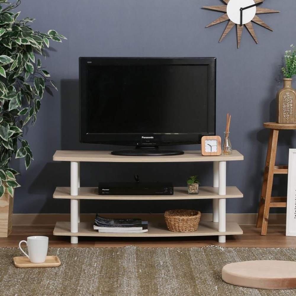 不二貿易  ＴＶラック　90 【メーカー直送・代引不可】, ホワイトウォッシュ, 90cm幅