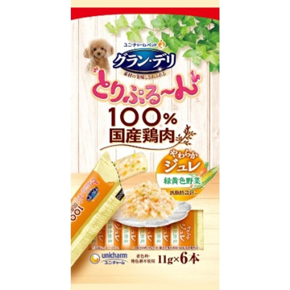 ユニチャーム　とりぷるーん　ジュレ　野菜　11ｇ&times;6本, 緑黄色野菜, 11g&times;6本